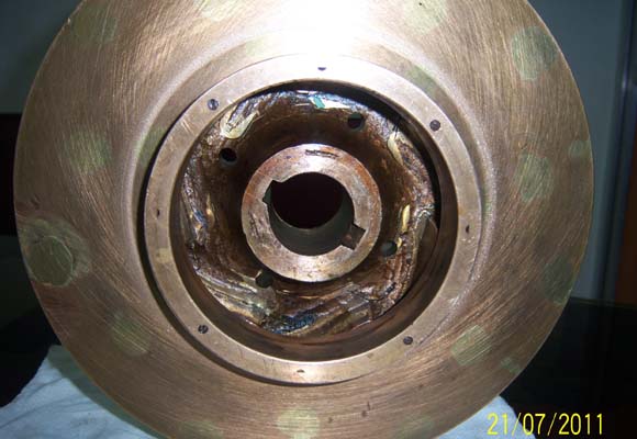 LEADED BRONZE IMPELLER WITH SMOOTH PROFILE FOR NAVAL PUMPS